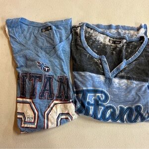 Lot of 2 Tennessee Titans Women’s Blue and Black Shirts - Size M